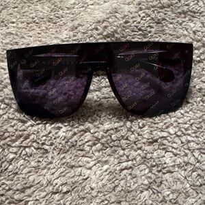 Quay Australia Black Rectangular Sunglasses